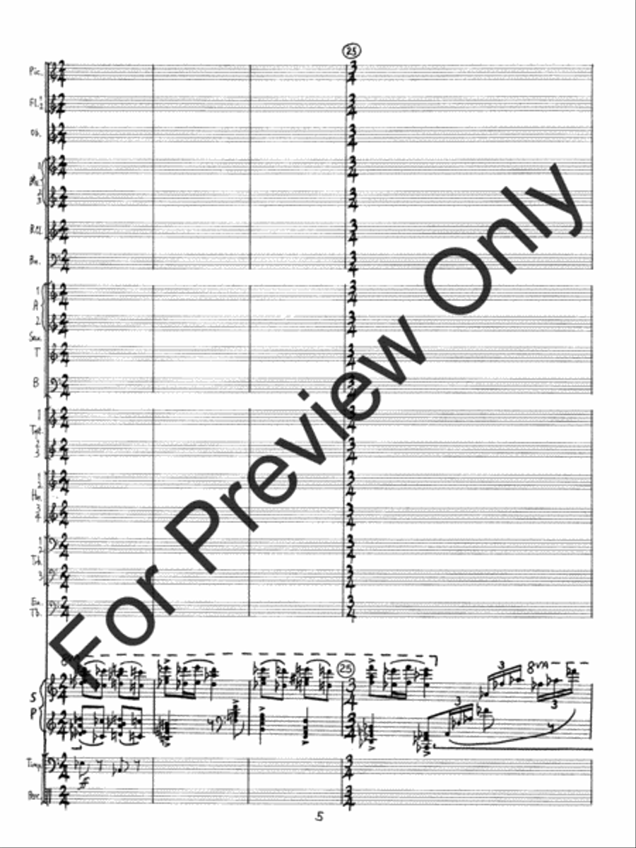 Concerto #2 For Piano and Wind Ensemble (Score) Concert Band scores gallery preview page 8