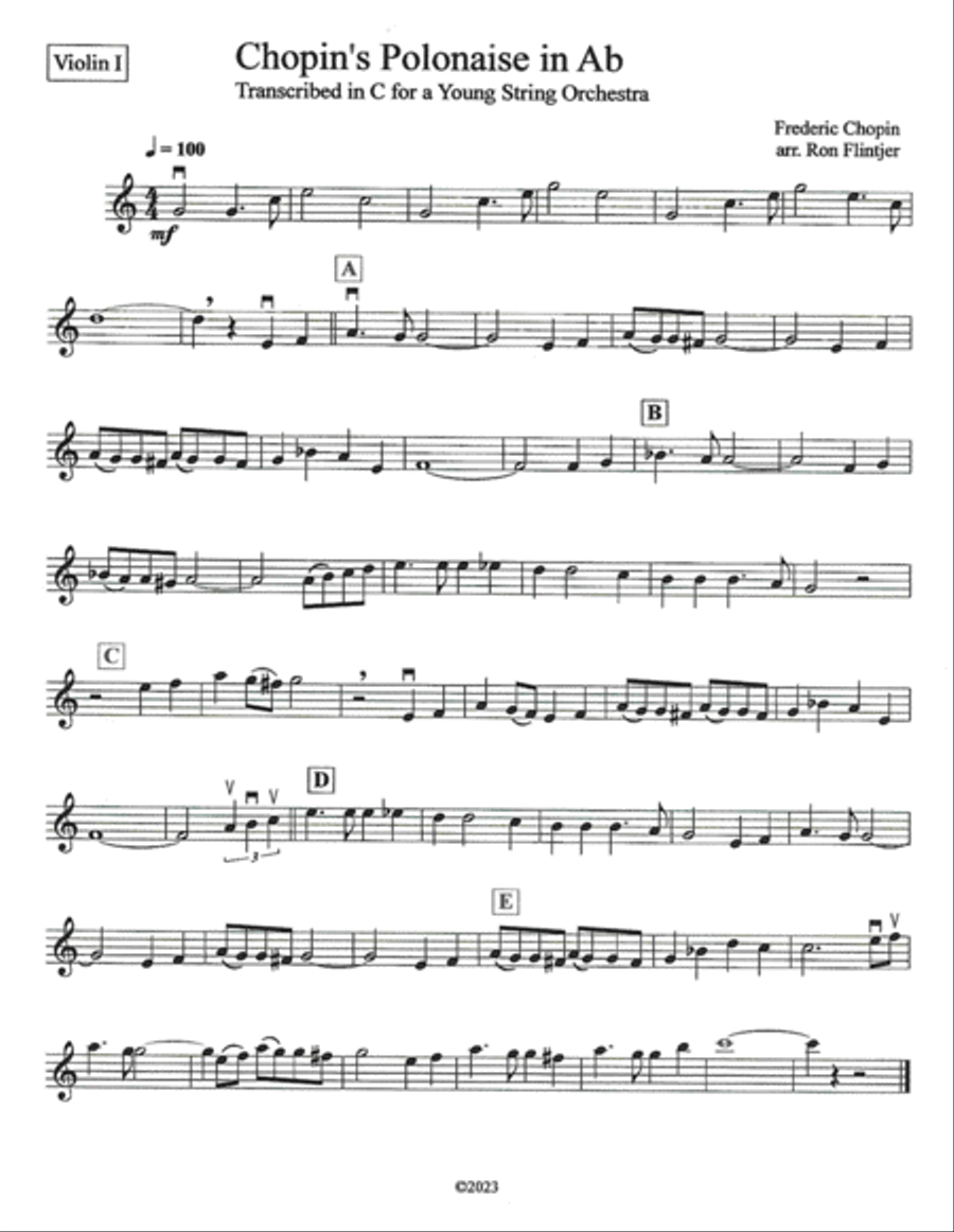 Chopin's Polonaise in Ab String Orchestra scores gallery preview page 4