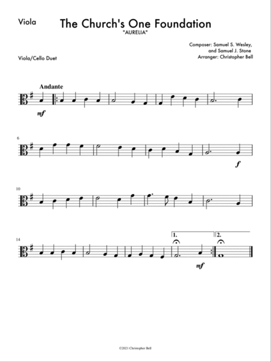 The Church's One Foundation - Viola/Cello Duet String Duet scores gallery preview page 2