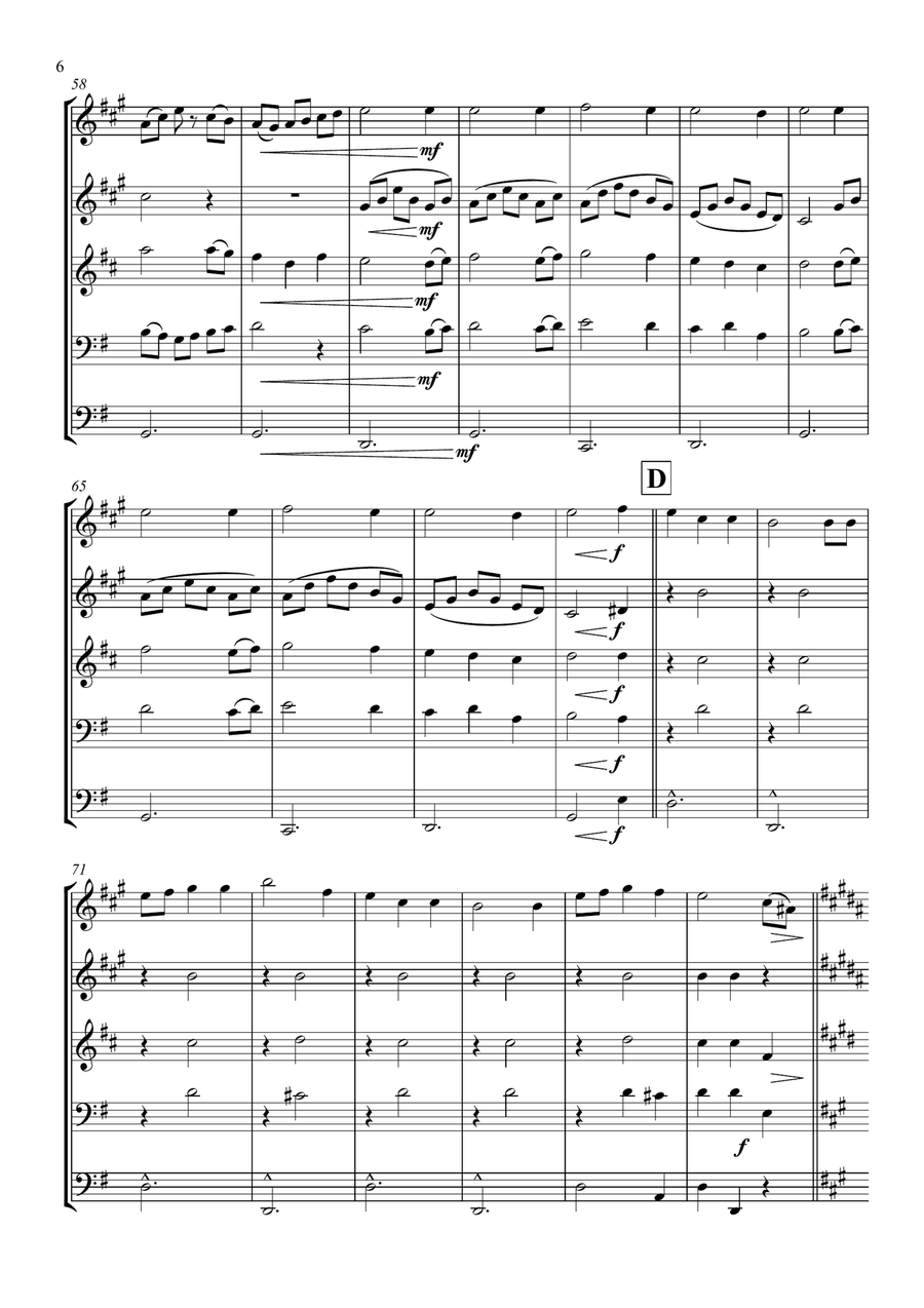 Brass Quintet - Christmas Interlude Brass Quintet scores gallery preview page 6