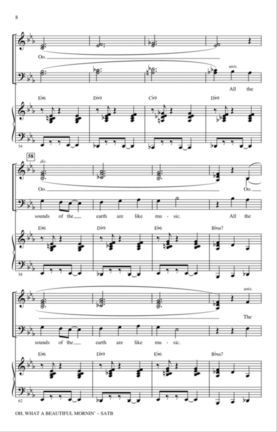 Oh, What A Beautiful Mornin' (from Oklahoma!) (arr. Kirby Shaw) 4-Part scores gallery preview page 6