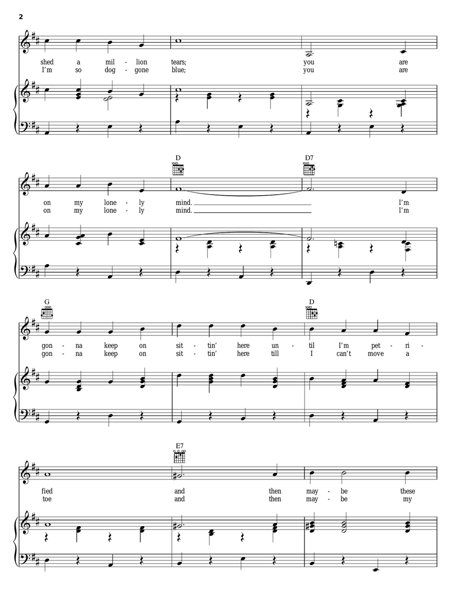 There's A Tear In My Beer Piano, Vocal, Guitar scores gallery preview page 2
