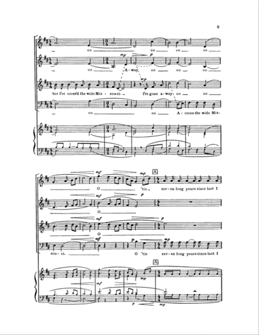 Two Chanties: 1. Blood Red Roses: 2. Shenandoah 4-Part scores gallery preview page 12