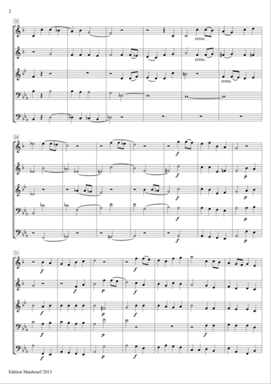 Cantique postludium Brass Quintet scores gallery preview page 4