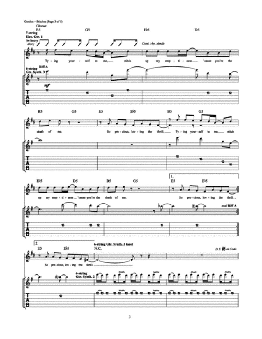 Stitches Electric Guitar scores gallery preview page 3