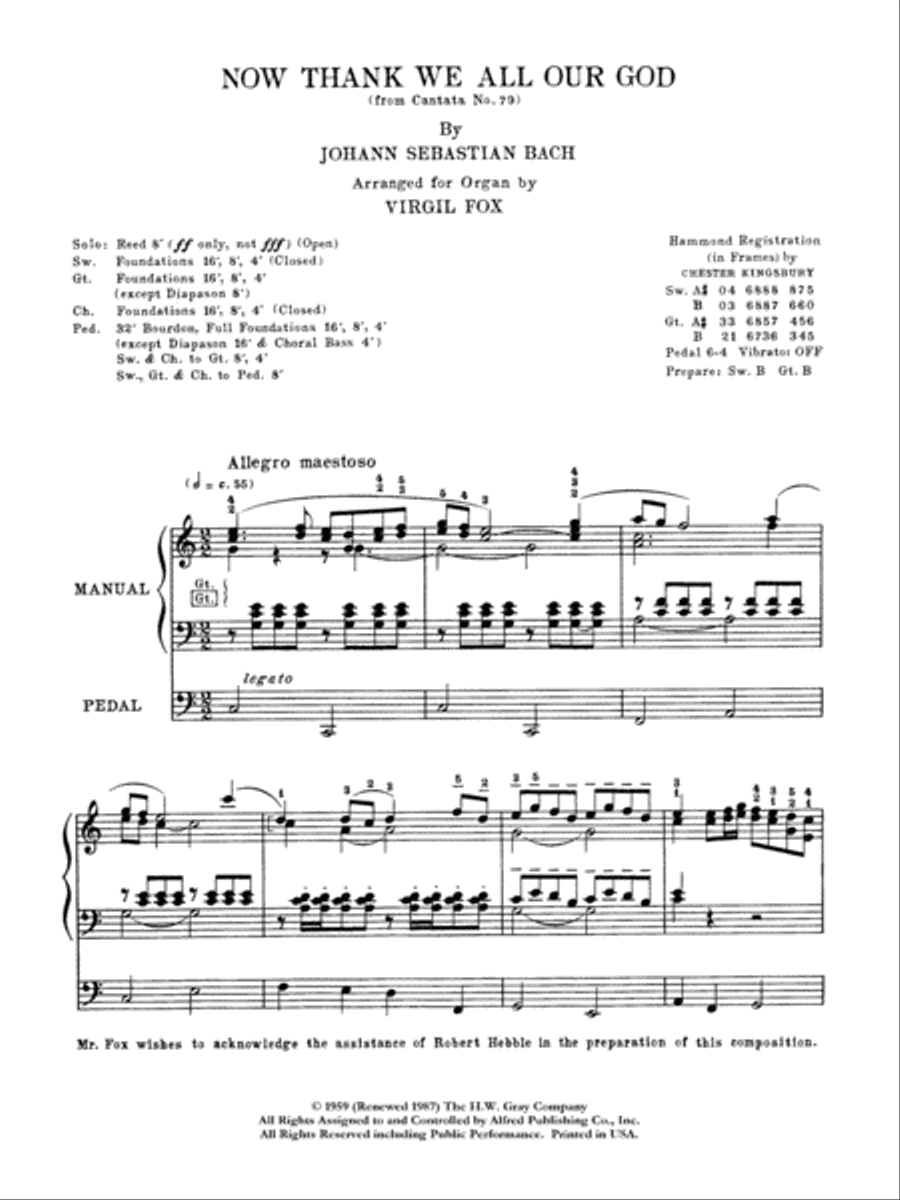 Now Thank We All Our God (from Cantata No. 79) Organ scores gallery preview page 2