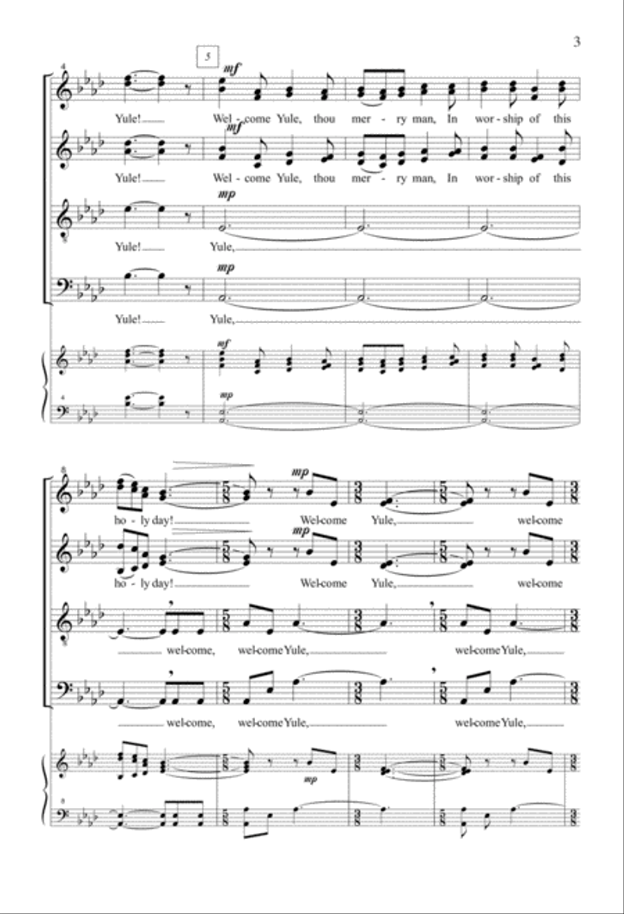 Welcome Yule 4-Part scores gallery preview page 2