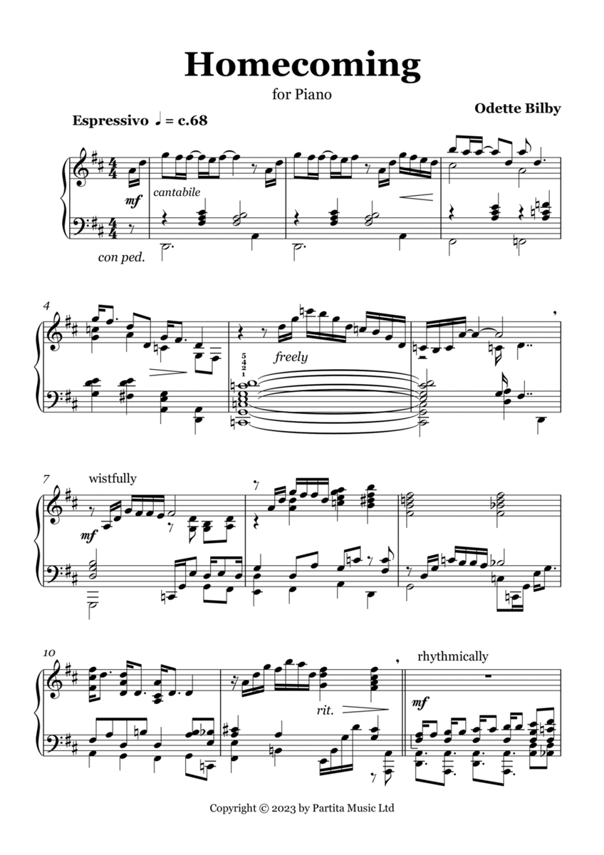 Homecoming (Piano Solo Grade 7-8) image number null