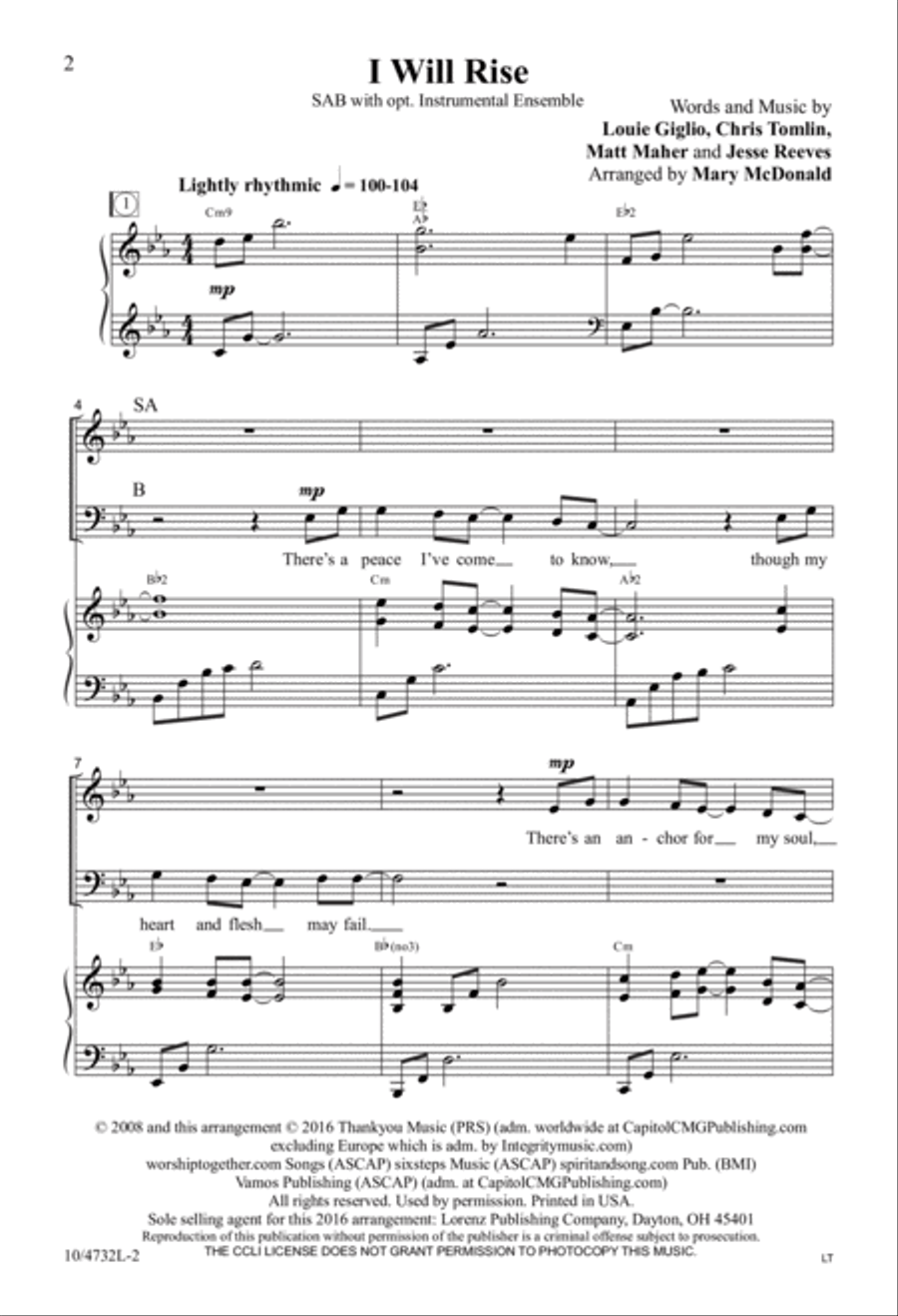 I Will Rise I Will Rise 3-Part scores gallery preview page 2