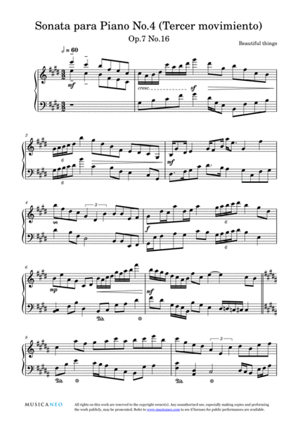 Sonata para Piano No.4 (Tercer Movimiento)-Beautiful things Op.7 No.16