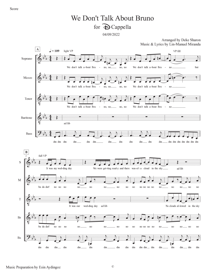 We Don't Talk About Bruno Divisi scores gallery preview page 1