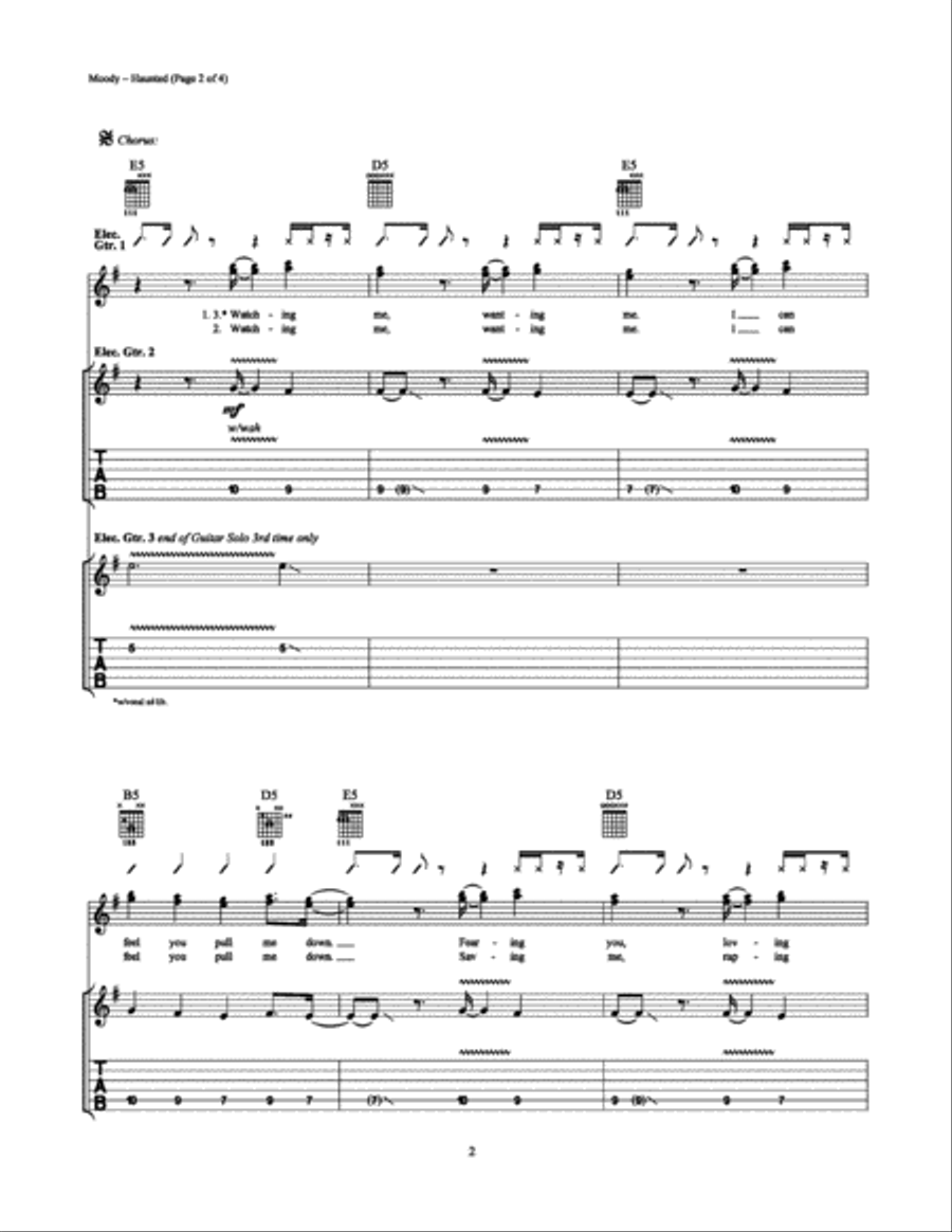 Haunted Electric Guitar scores gallery preview page 2