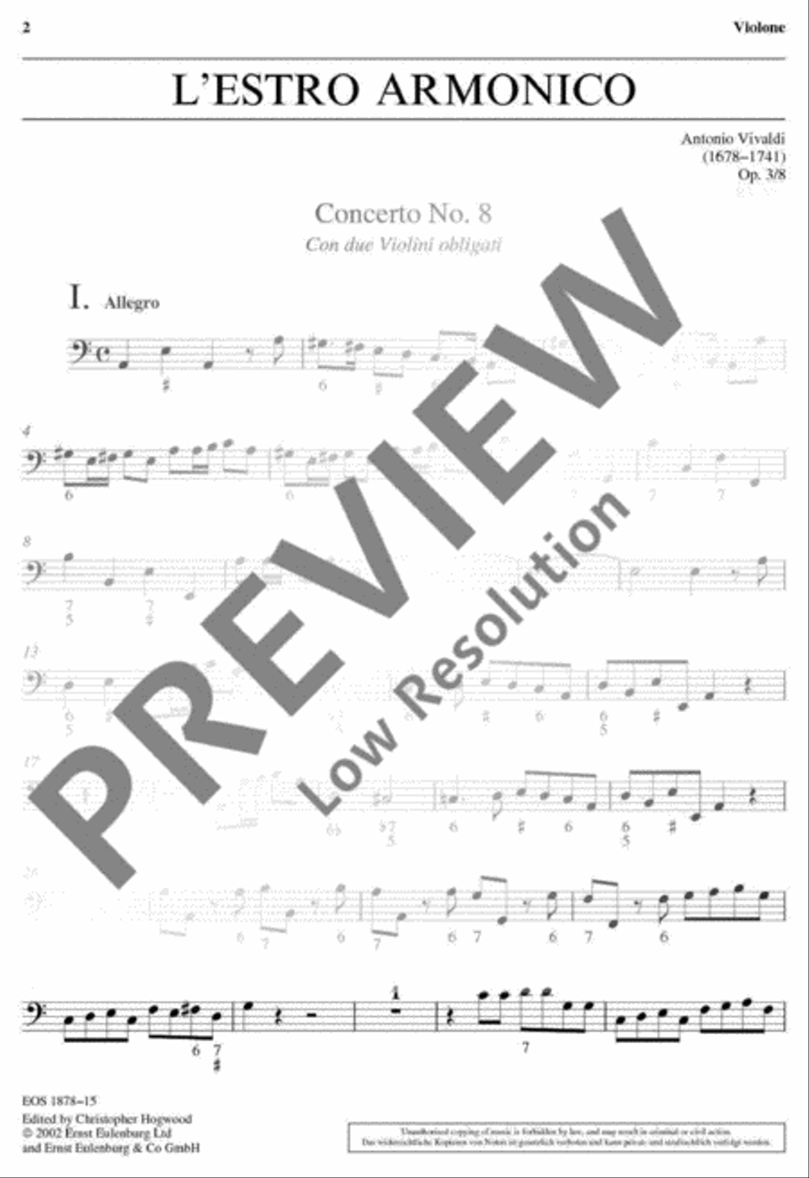 L'Estro Armonico L'Estro Armonico Double Bass scores gallery preview page 2