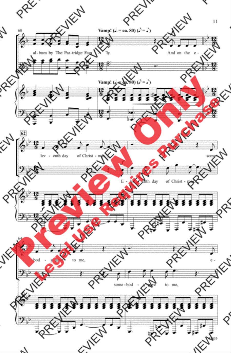 The Twelve Days of a Regifted Christmas 4-Part scores gallery preview page 11