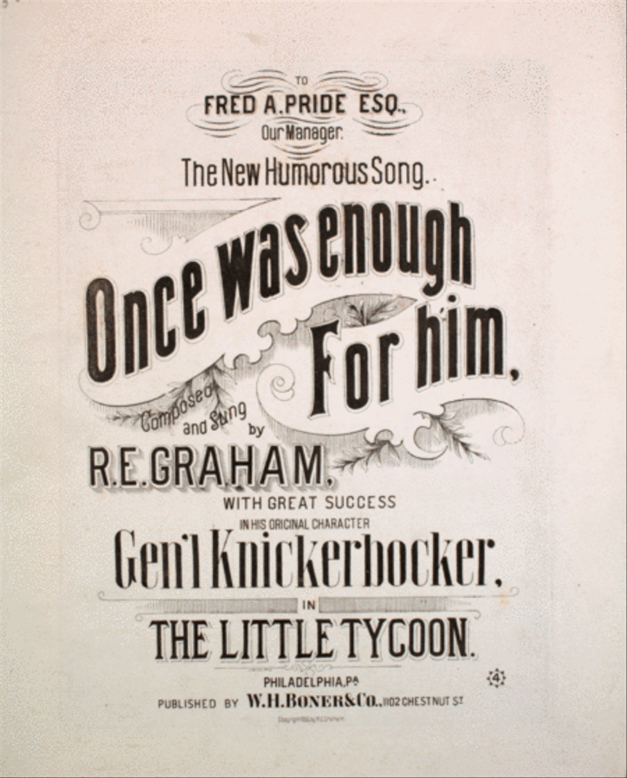 Once Was Enough For Him Voice scores gallery preview page 1