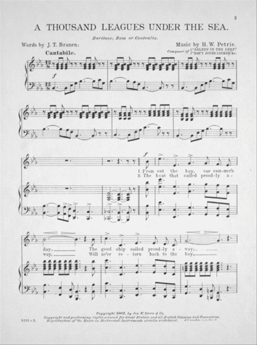 A Thousand Leagues Under the Sea. Baritone or Bass Song Voice scores gallery preview page 2