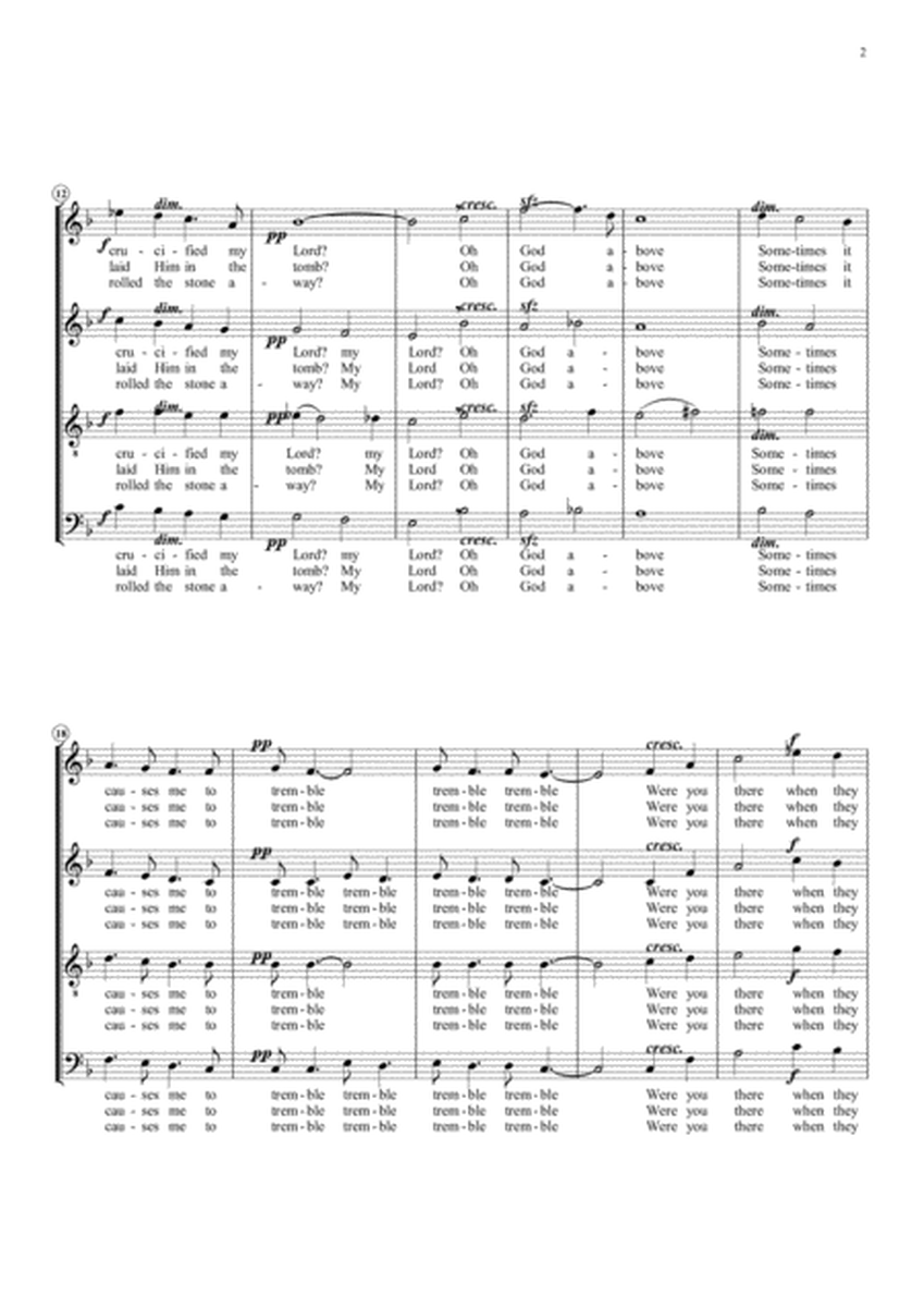 Were You There When They Crucified My Lord? SATB