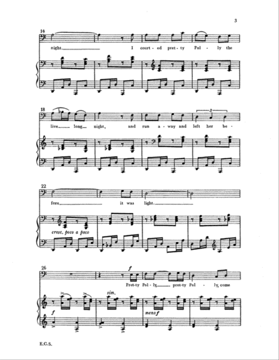 Two Ballads: 2. Pretty Polly 3-Part scores gallery preview page 8