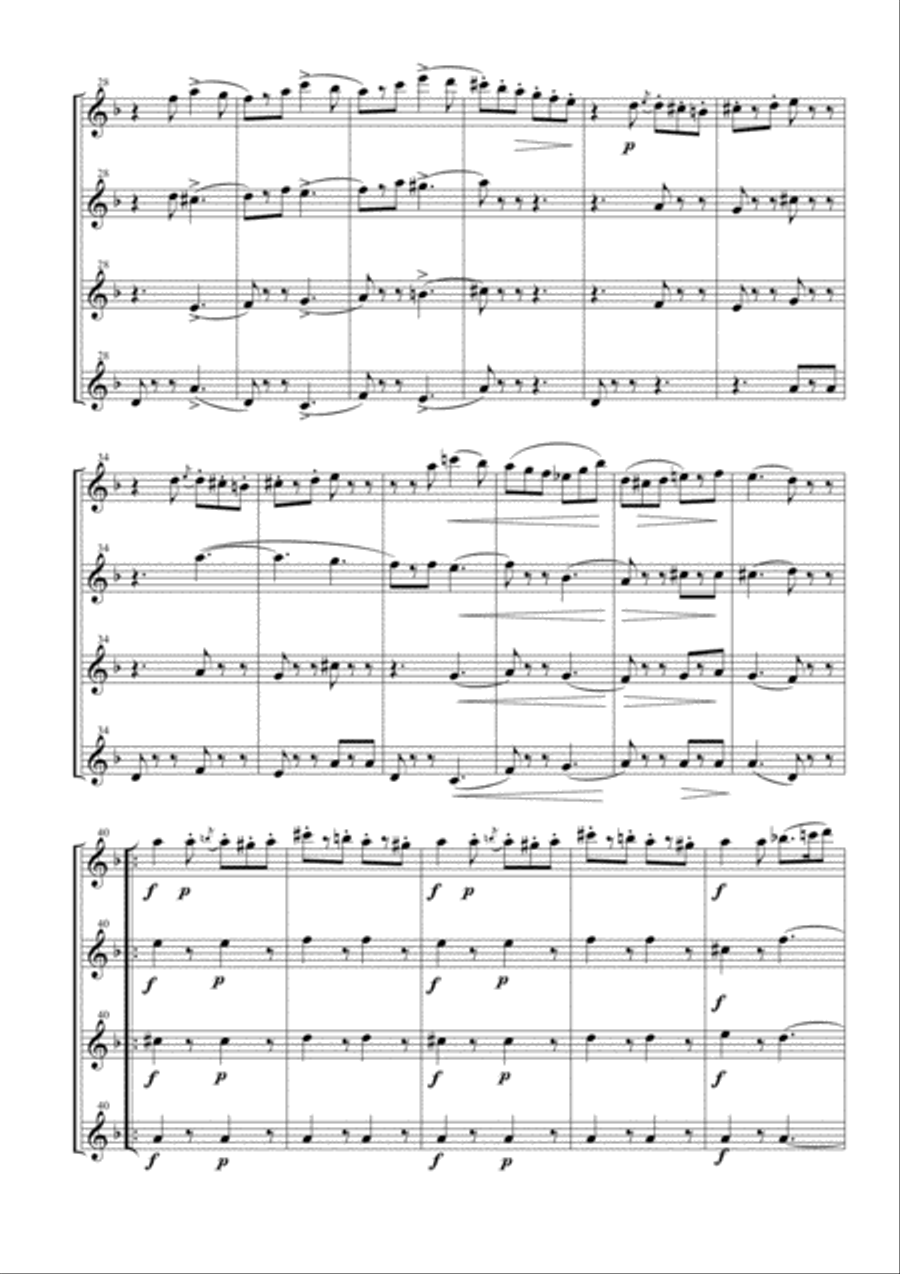 Funeral March of a Marionette for Flute Quartet Flute Quartet scores gallery preview page 3