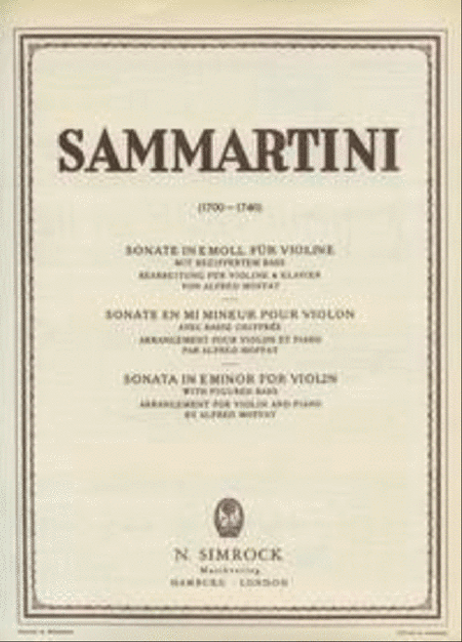 Sonata in E Minor Violin Solo scores gallery preview page 1