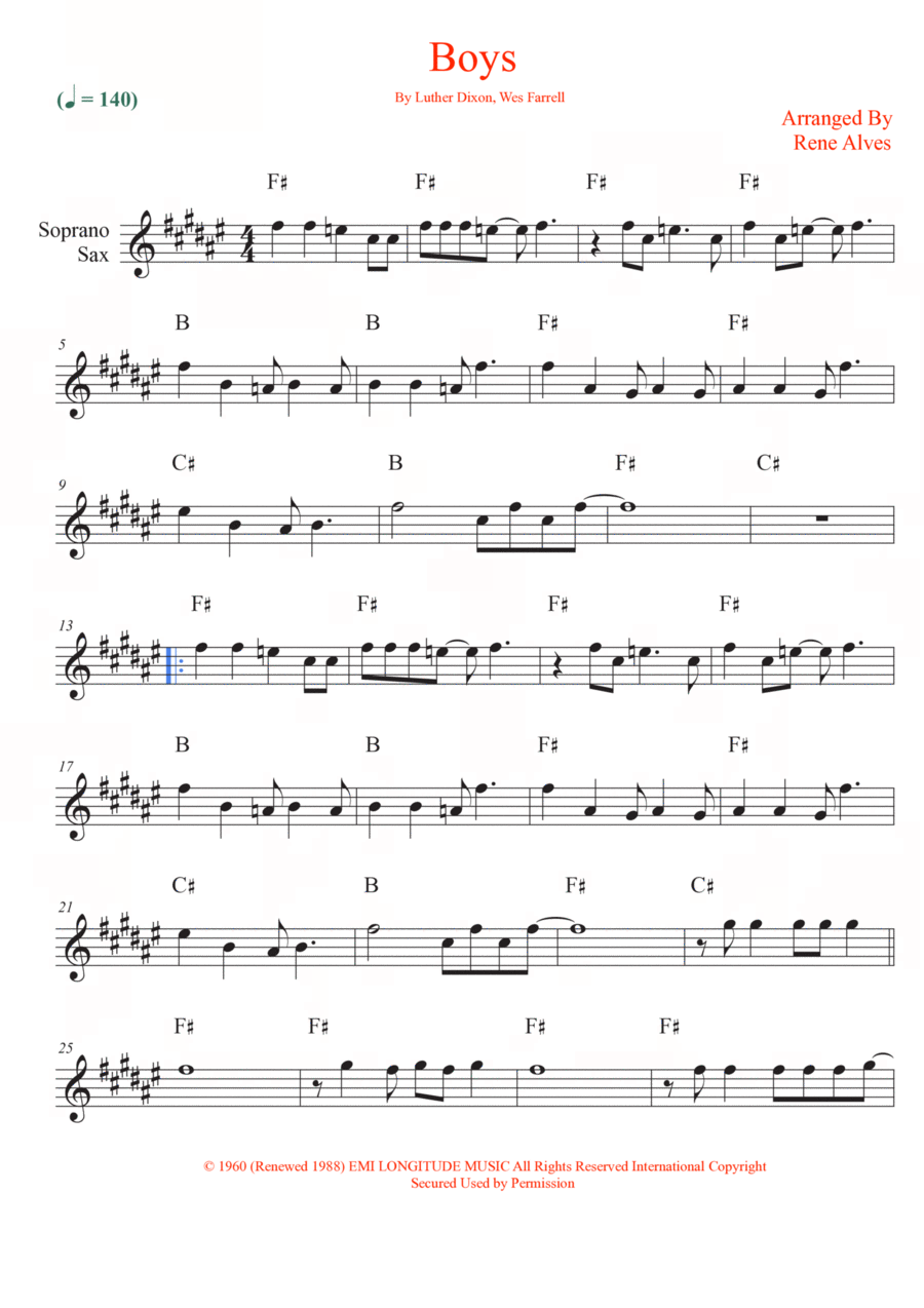 Boys Soprano Saxophone scores gallery preview page 1