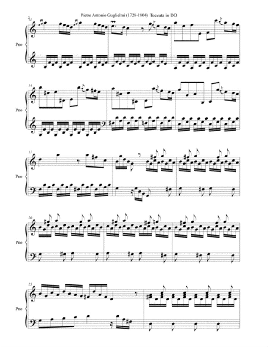 Pietro Alessandro Guglielmi (1728-1804) - Toccata per cembalo in DO A Cappella scores gallery preview page 2