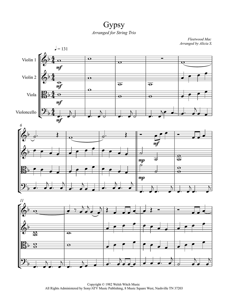 Gypsy String Trio scores gallery preview page 1