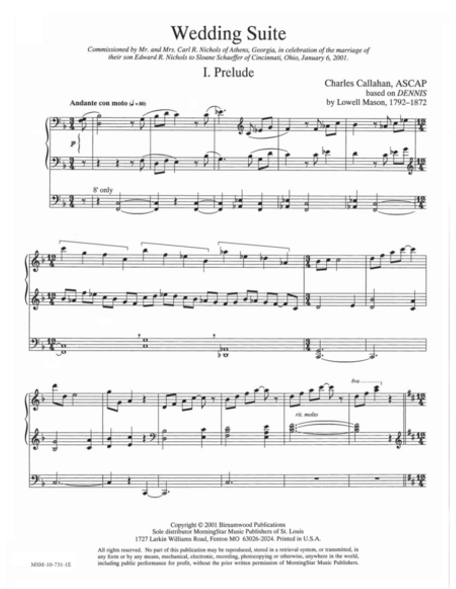 Wedding Suite: Prelude Organ scores gallery preview page 1