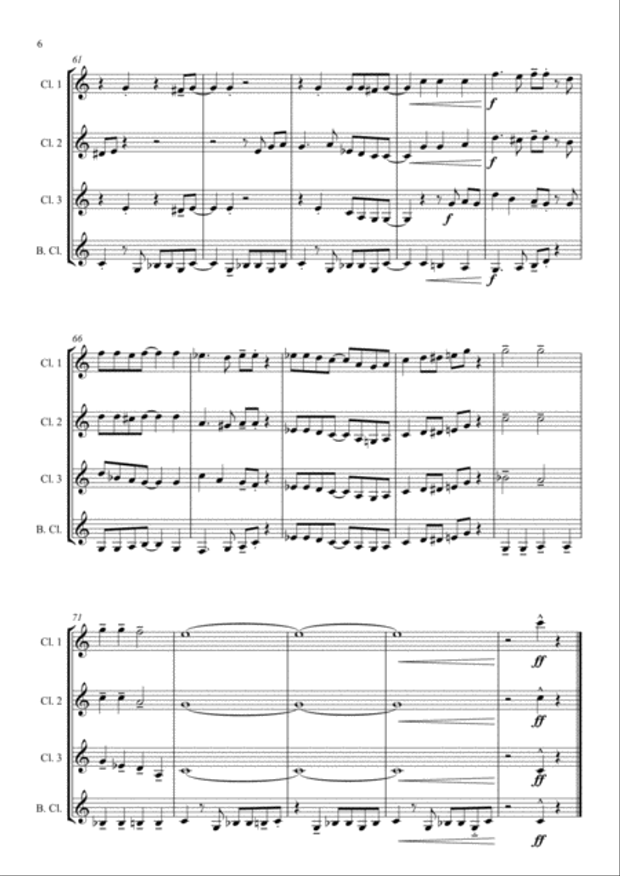 Hip 2 Dat! for Clarinet Quartet Clarinet Quartet scores gallery preview page 6