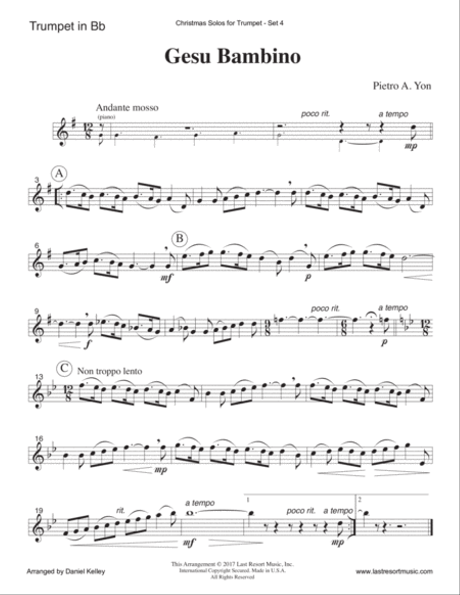 Christmas Solos for Trumpet & Piano Set 4 Trumpet Solo scores gallery preview page 5