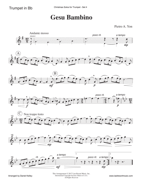 Christmas Solos for Trumpet & Piano Set 4