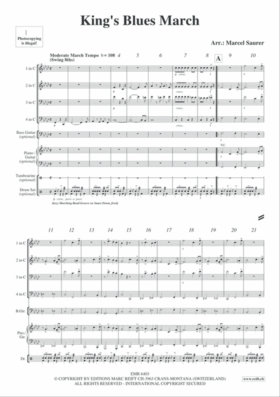 King's Blues March Concert Band scores gallery preview page 4