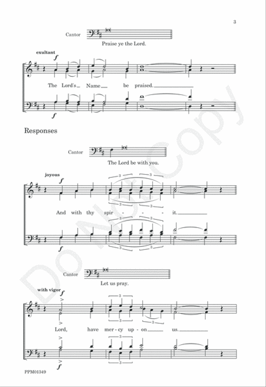 Preces and Responses from Evening Service in A