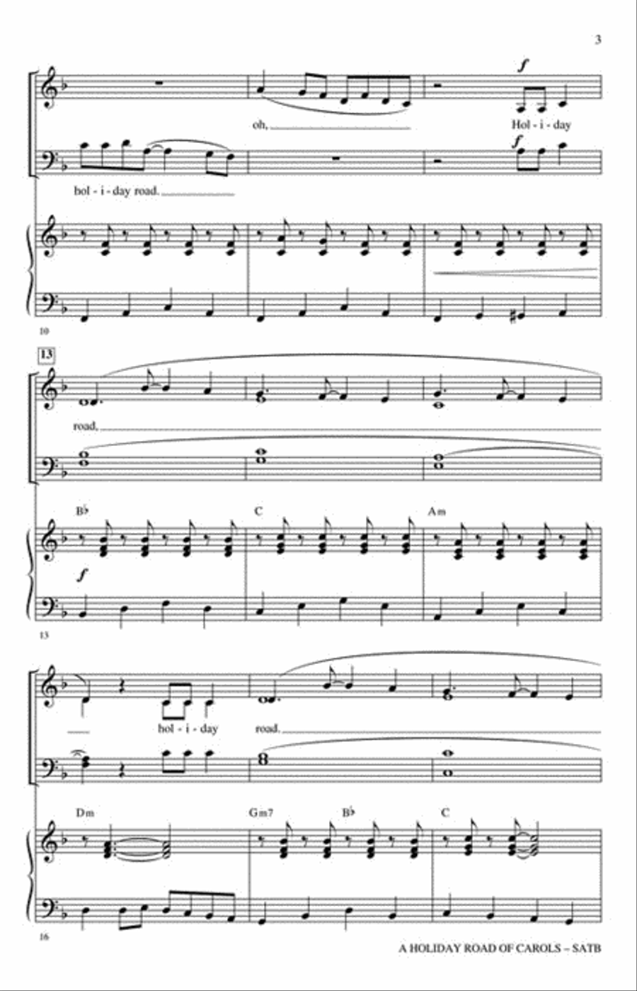 A “Holiday Road” of Carols 4-Part scores gallery preview page 3
