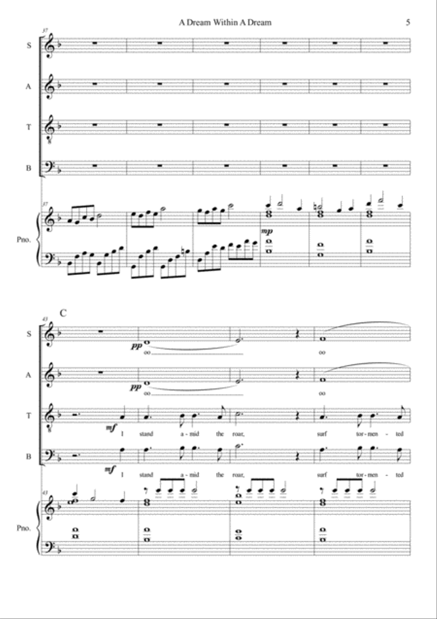 A Dream Within A Dream 4-Part scores gallery preview page 5