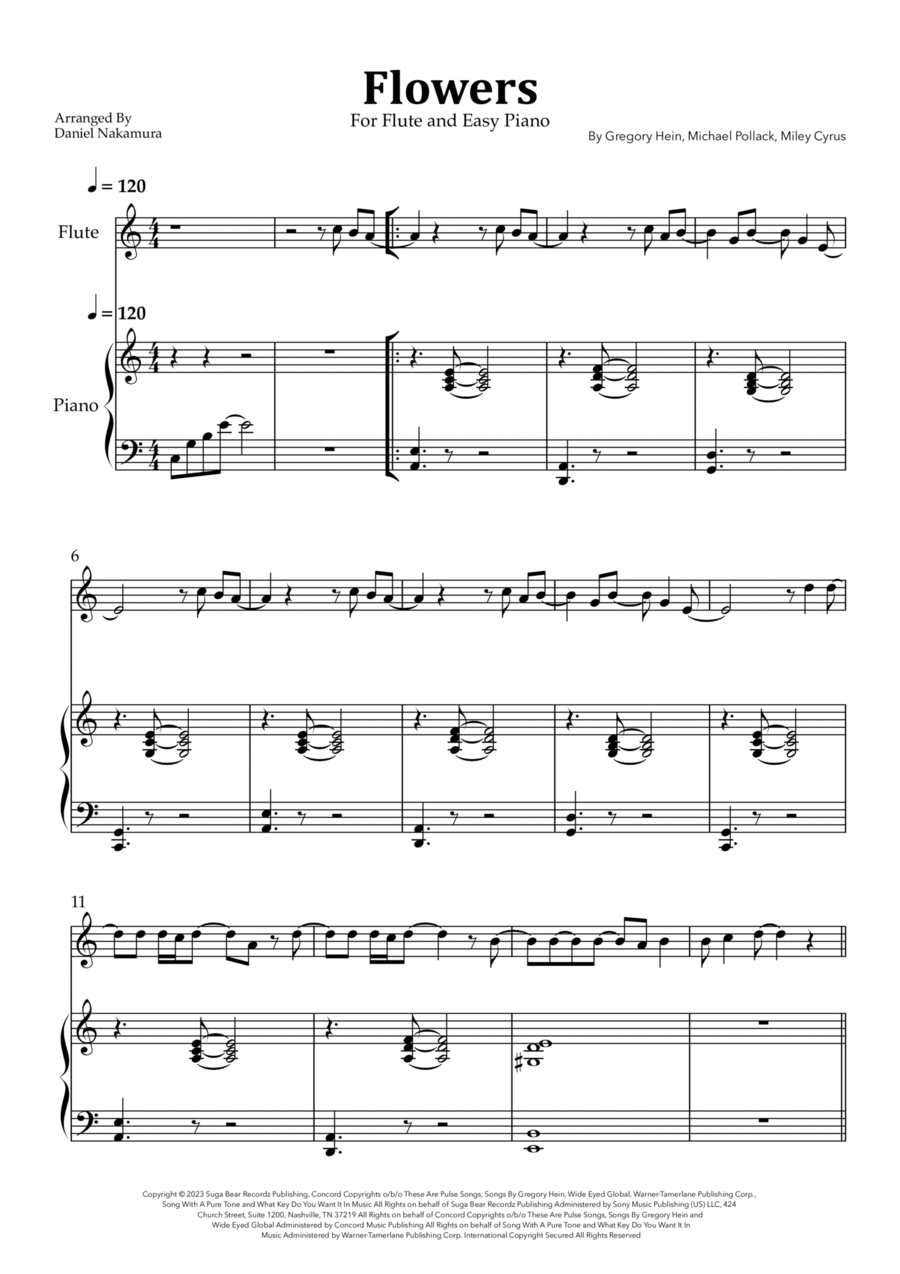 Flowers Flowers Flute scores gallery preview page 1