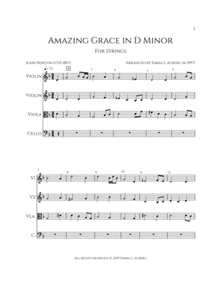 Amazing Grace in D Minor