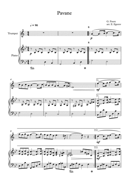 Pavane, Gabriel Faure, For Trumpet & Piano image number null