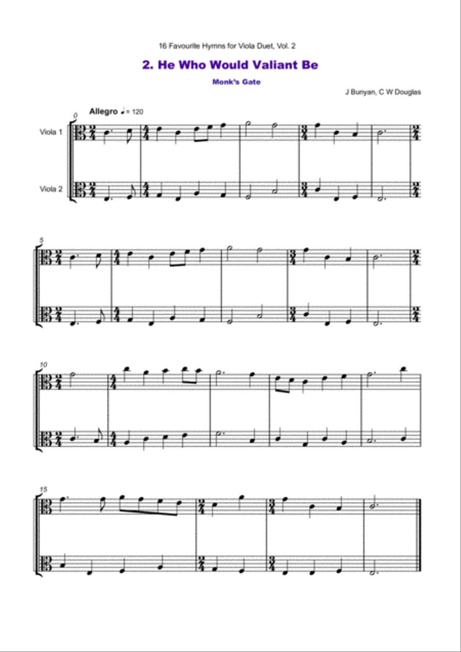 16 Favourite Hymns Vol.2 for Viola Duet String Duet scores gallery preview page 3