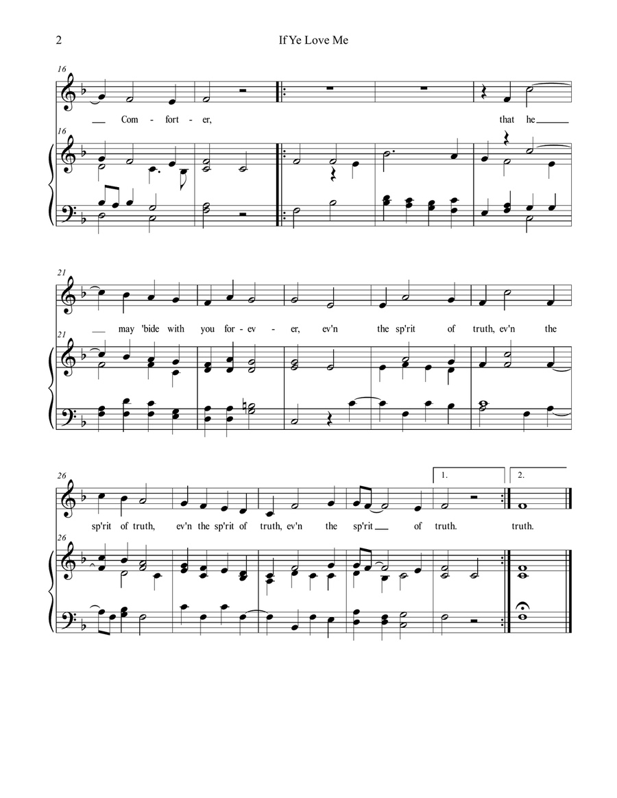 If Ye love Me (Solo Voice - High and Low) Voice Solo scores gallery preview page 3