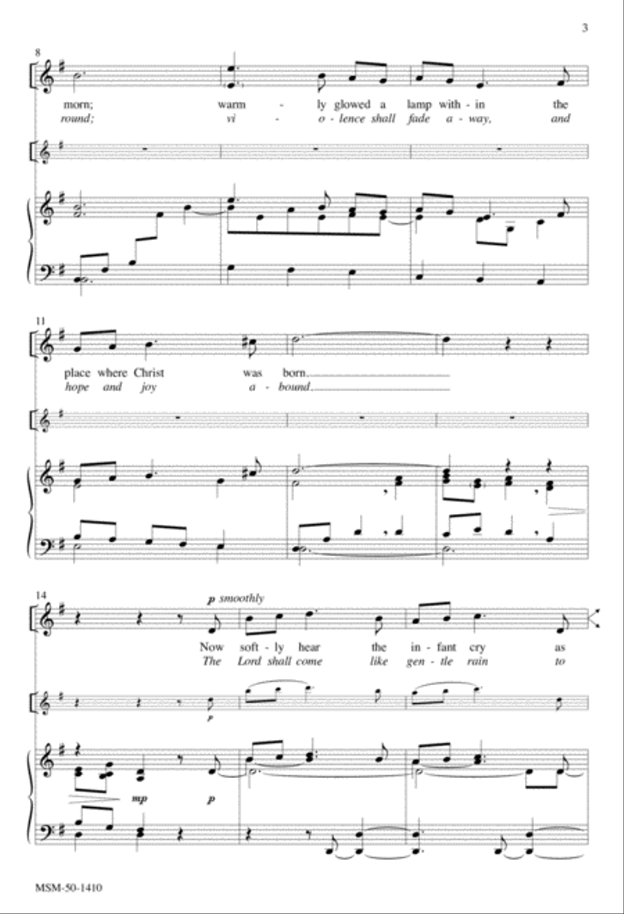 Mary Sings Her Lullaby/Like Gentle Rain Unison Choir scores gallery preview page 3