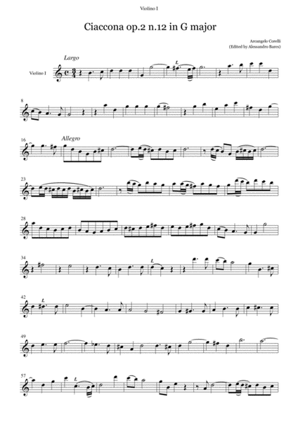 Corelli, Ciaccona op.2 n.12 in G major