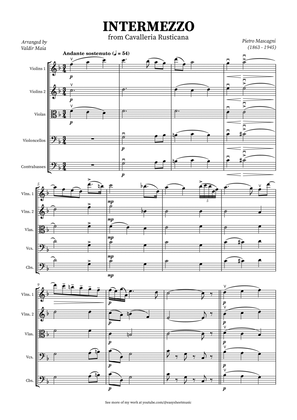 Intermezzo from Cavalleria Rusticana for String Quintet in F Major