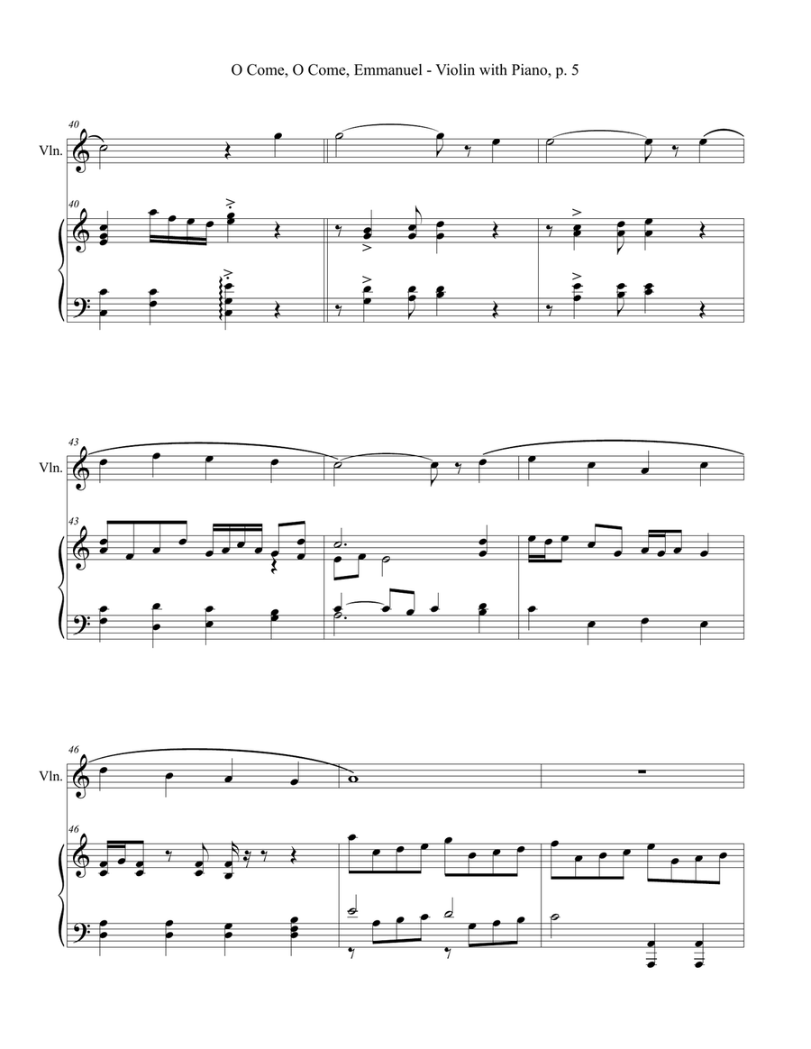 CHRISTMAS HYMNS for Violin and Piano (Includes Score & Parts) Violin Solo scores gallery preview page 6