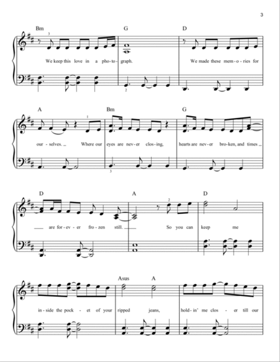 Photograph Photograph Easy Piano scores gallery preview page 3