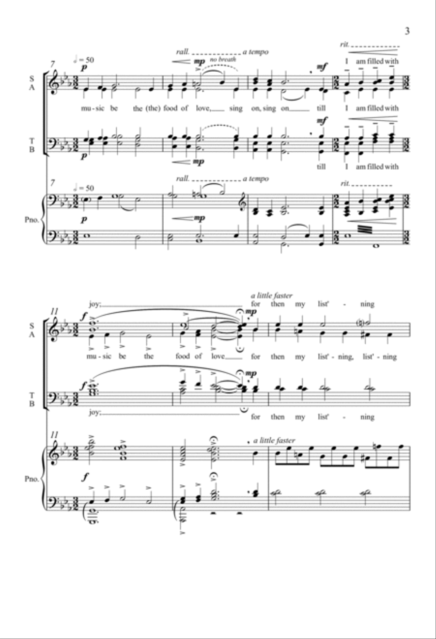 If Music Be The Food Of Love 4-Part scores gallery preview page 2