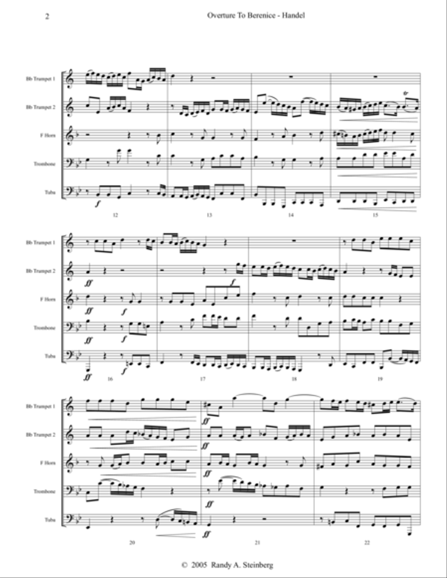 Overture To Berenice Brass Ensemble scores gallery preview page 5