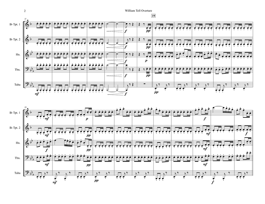 William Tell Overture - Brass Quintet Brass Quintet scores gallery preview page 2