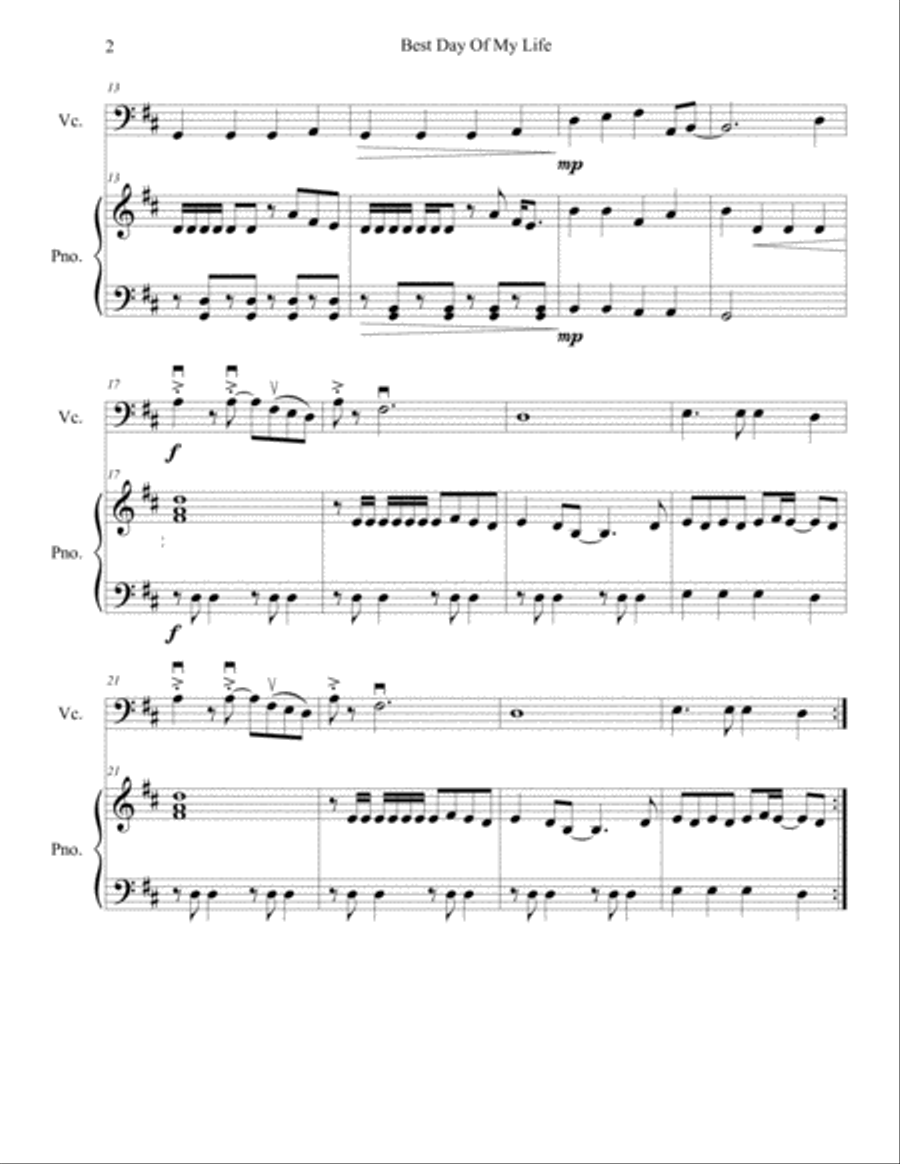 Best Day Of My Life Best Day Of My Life String Duet scores gallery preview page 2