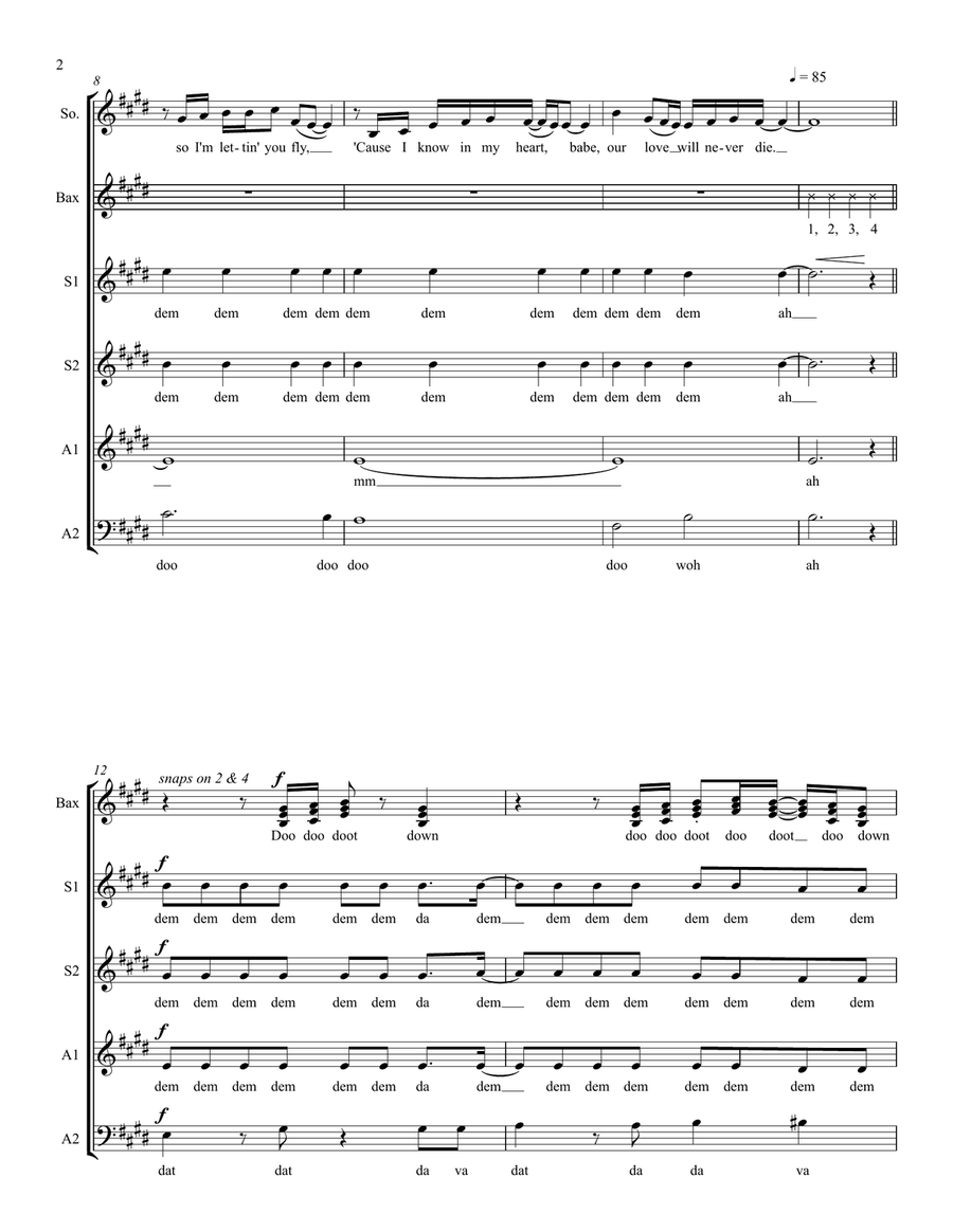 Always Be My Baby SSAA scores gallery preview page 2
